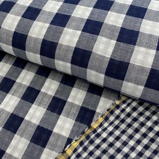 Mușelină Double sided CHECKS MINI navy