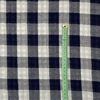 Mușelină Double sided CHECKS MINI navy