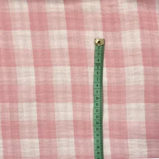 Mușelină Double sided CHECKS MINI old rose