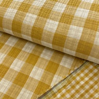 Mușelină Double sided CHECKS MINI ochre