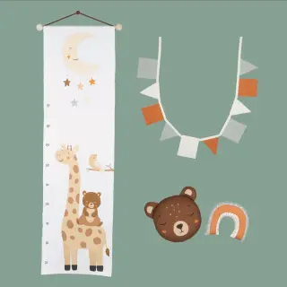 Țesătură decorativă Kids room deco PANEL linenlook digital print