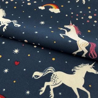 Țesătură decorativă premium GLOW IN THE DARK Starry unicorn