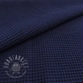 Țesătură din bumbac waffle navy