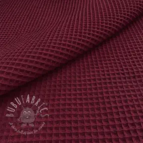 Țesătură din bumbac waffle bordeaux