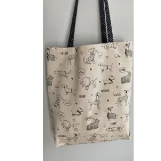 Țesătură decorativă Linenlook Sweet doggie friends