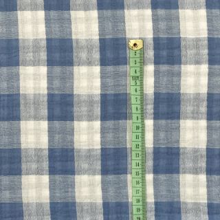 Mușelină Double sided CHECKS MINI indigo