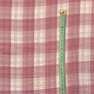 Mușelină Double sided CHECKS MINI mauve