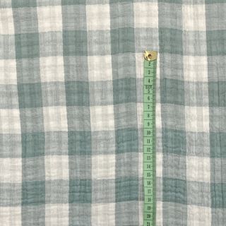 Mușelină Double sided CHECKS MINI green
