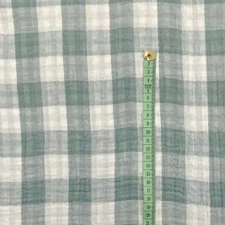 Mușelină Double sided CHECKS MINI green