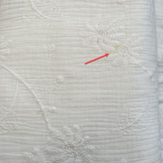 Mușelină EMBROIDERED Leaf white 2nd class