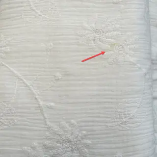 Mușelină EMBROIDERED Leaf white 2nd class