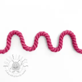 Șnur răsucit din bumbac 8 mm fuchsia