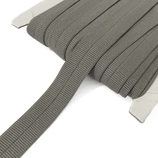 Bandă elastică mată 20 mm RIB dark taupe