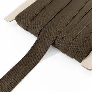 Bandă elastică mată 20 mm RIB choco