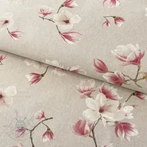 Țesătură decorativă Linenlook Floral magnolia bloom