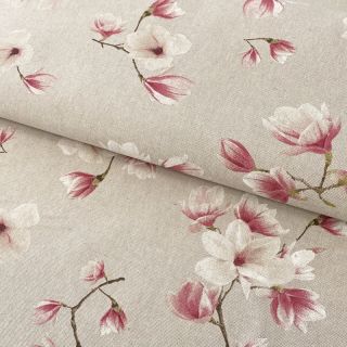 Țesătură decorativă Linenlook Floral magnolia bloom