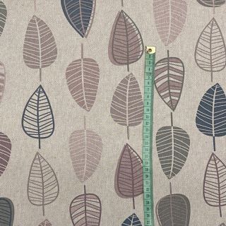 Țesătură decorativă Linenlook Scandi retro leaf