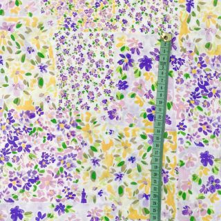 Viscoză RADIANCE Patchwork flowers grape digital print
