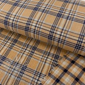 Mușelină Double sided CHECKS multicolour brown