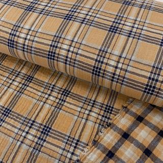 Mușelină Double sided CHECKS multicolour brown