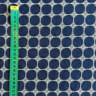 Țesătură din bumbac JEANS Circles dark blue