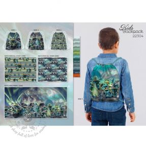 Țesătură decorativă KIDS BACKPACK Dragon crew PANEL