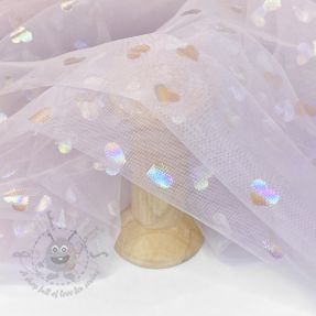 Tul pentru TUTU Rainbow HEARTS lilac