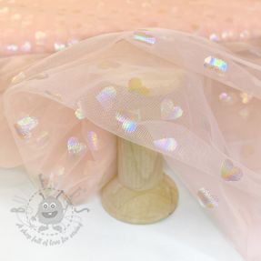 Tul pentru TUTU Rainbow HEARTS light pink