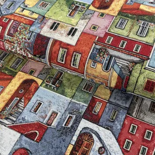 Țesătură decorativă GOBELIN PREMIUM Happy colourful village