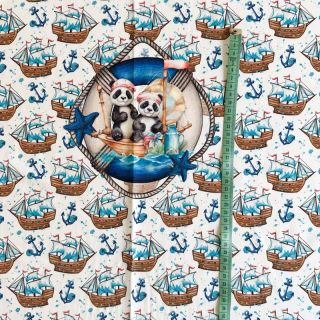 Tricot Sailor Panda PANEL digital print
