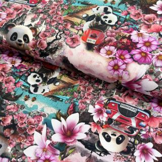 Tricot Sakura Panda Trip digital print