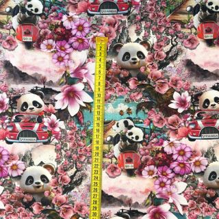 Tricot Sakura Panda Trip digital print