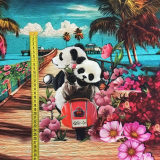Tricot Sakura Panda PANEL digital print