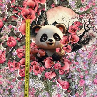 Tricot Sakura Panda PANEL digital print