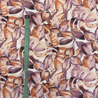 Țesătură decorativă Colourable leaves purple digital print