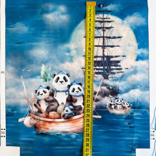 Țesătură decorativă KIDS BACKPACK Sailor Panda PANEL