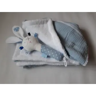 Țesătură din bumbac waffle light blue