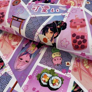 Tricot Manga STICKER purple digital print
