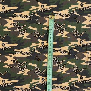 Tricot Shimmering camouflage green digital print