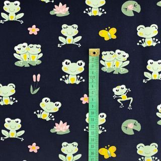 Tricot Frogs navy ORGANIC