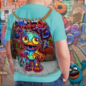 Țesătură decorativă KIDS BACKPACK HipHop monster PANEL