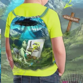 Țesătură decorativă KIDS BACKPACK Alien my friend PANEL