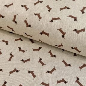 Țesătură decorativă Linenlook LITTLE DACHSHUND DOG
