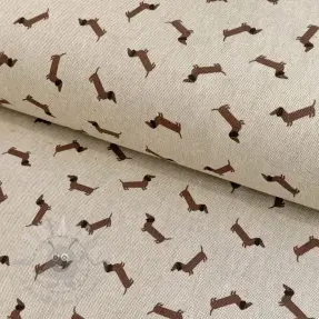 Țesătură decorativă Linenlook LITTLE DACHSHUND DOG