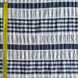 Țesătură din bumbac YARN DYED Stripe navy