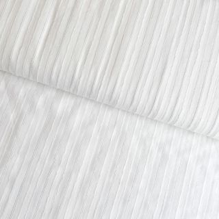 Țesătură din bumbac VOILE LUREX Stripe white