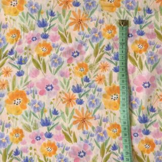 Țesătură din bumbac VOILE Flower meadow peach digital print