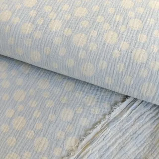 Mușelină JACQUARD Dots light blue