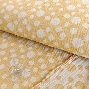 Mușelină JACQUARD Dots dark yellow