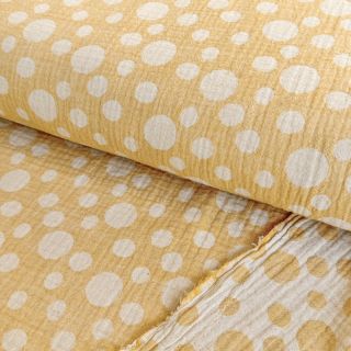 Mușelină JACQUARD Dots dark yellow